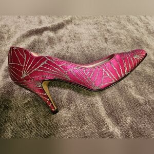 Dolce By Pierre Magenta Heels with Silver Accents